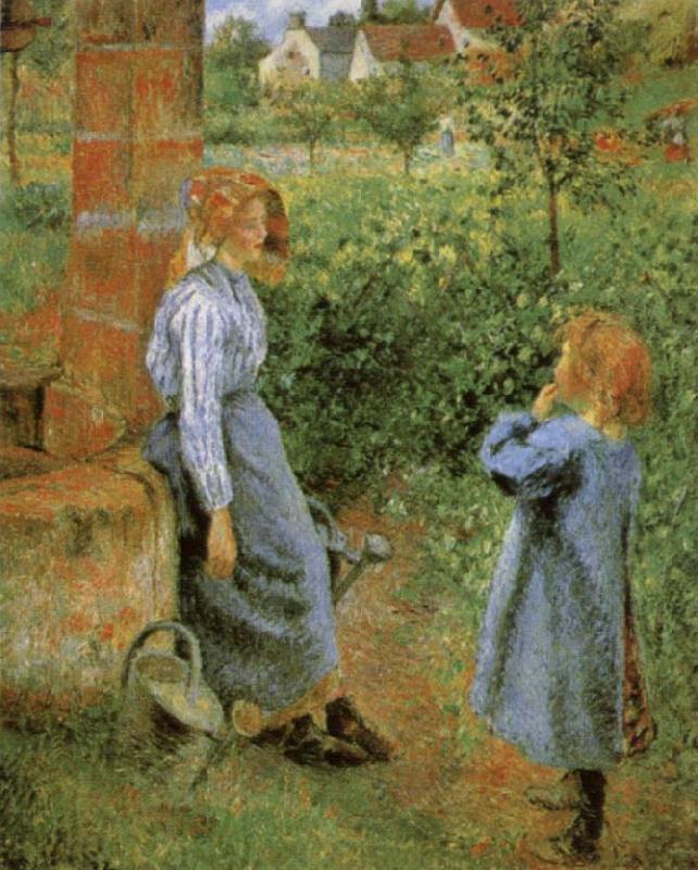 Camille Pissarro Woman and Child at a Well China oil painting art